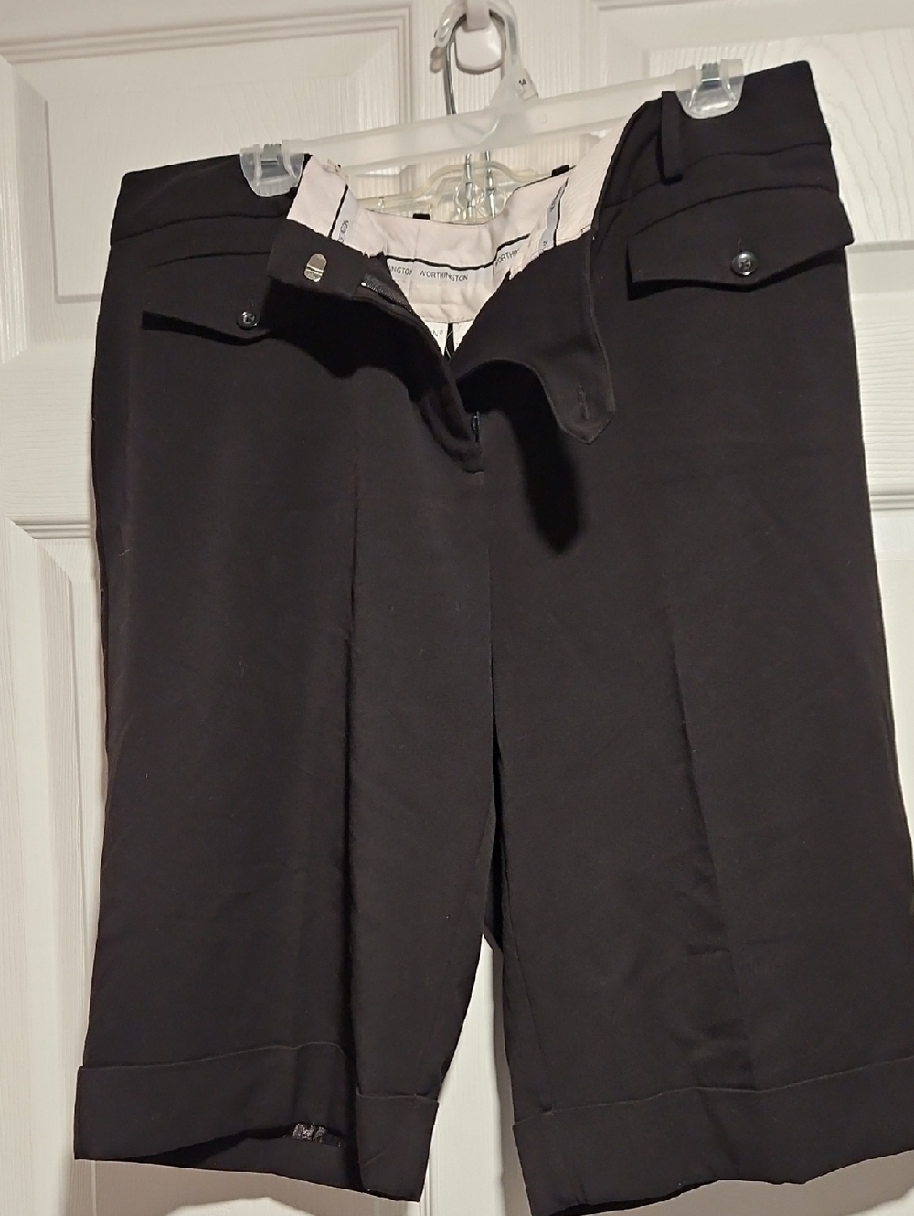 Worthington Black Bermuda Shorts with Cuffed Hem